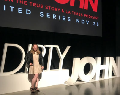 While working for Atlas Entertainment in Los Angeles, Crain attended the first episode premiere of the true crime series Dirty John. 